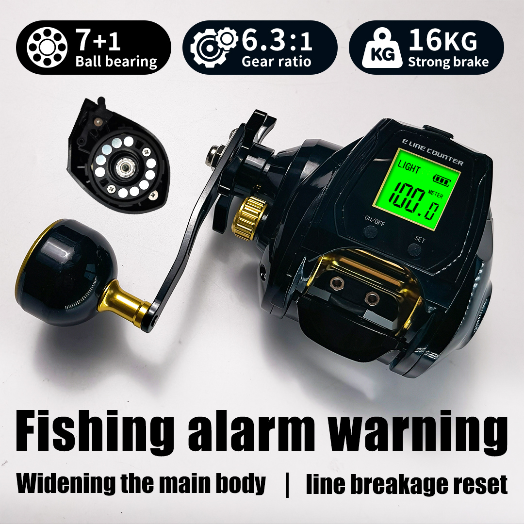 Trolling Reel - 16-Kilogram Braking Force, 6.3-Speed Ratio, 7+1